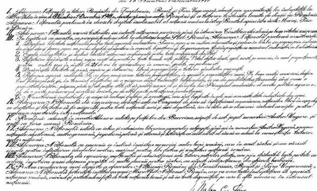 rezolutia adunarea nationala de la alba iulia 1 decembrie 1918