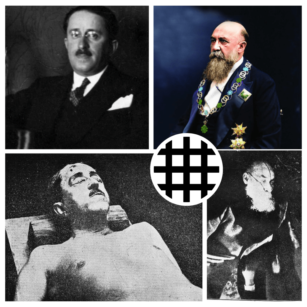 olaj de imagini reprezentând victimele marcante ale asasinatelor comise de Mișcarea Legionară: Virgil Madgearu, Nicolae Iorga, Armand Călinescu și Ion Gheorghe Duca, figuri politice și intelectuale din România interbelică
