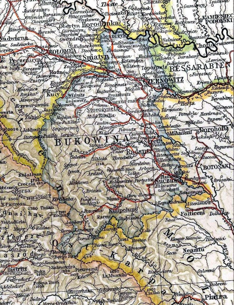 Harta Bucovinei în contextul unirii cu România în 1918