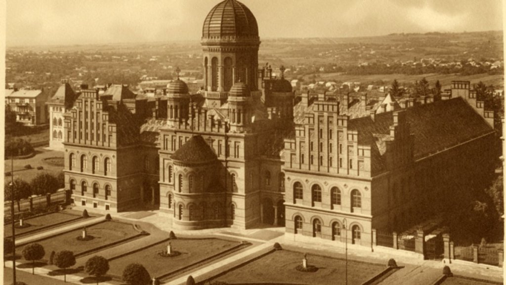 Palatul Mitropolitan din Cernăuți în 1918, locul Adunării Naționale